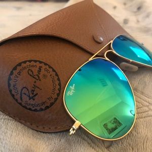 Ray-ban aviator flash lenses in green flash